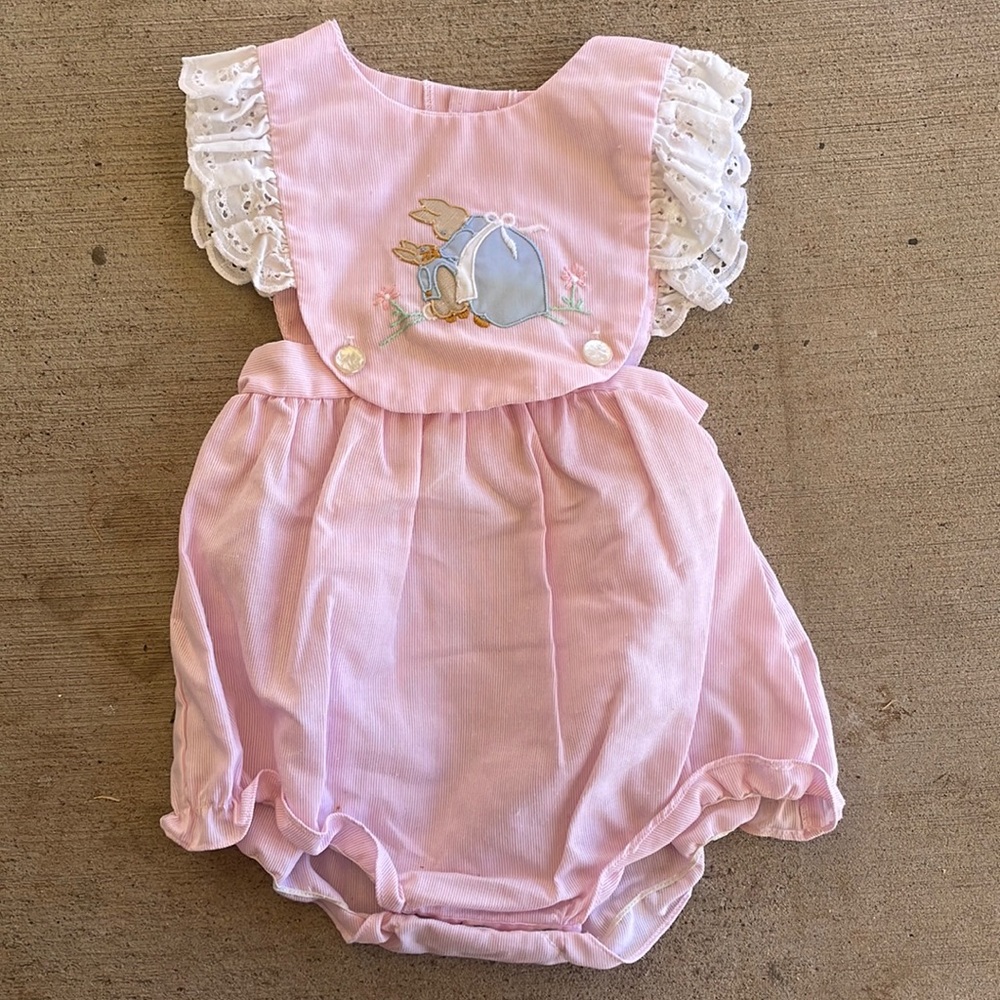 Peter rabbit vintage one piece with matching hat!